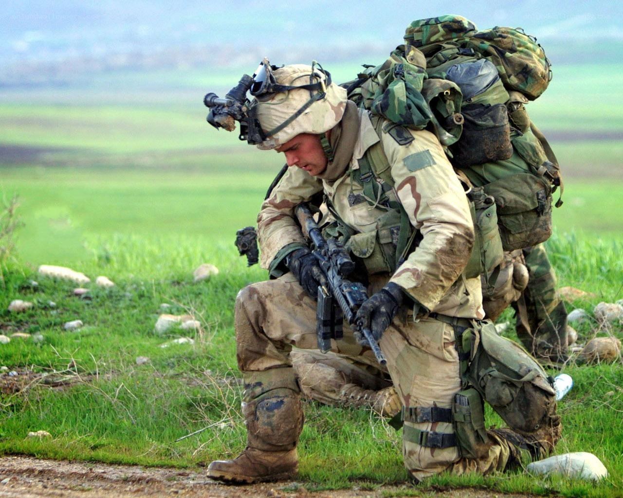 Soldier in combat gear