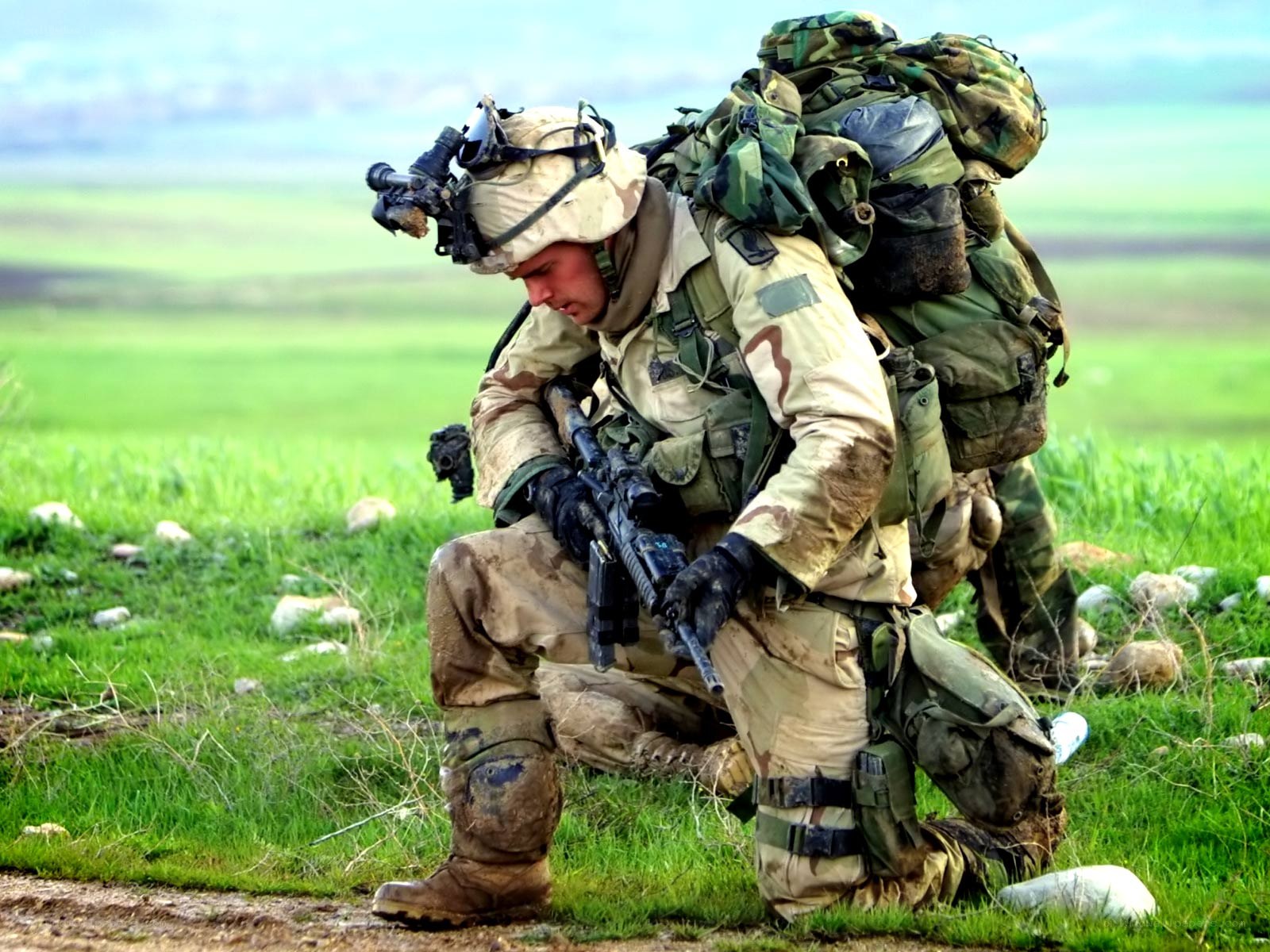 Soldier in combat gear