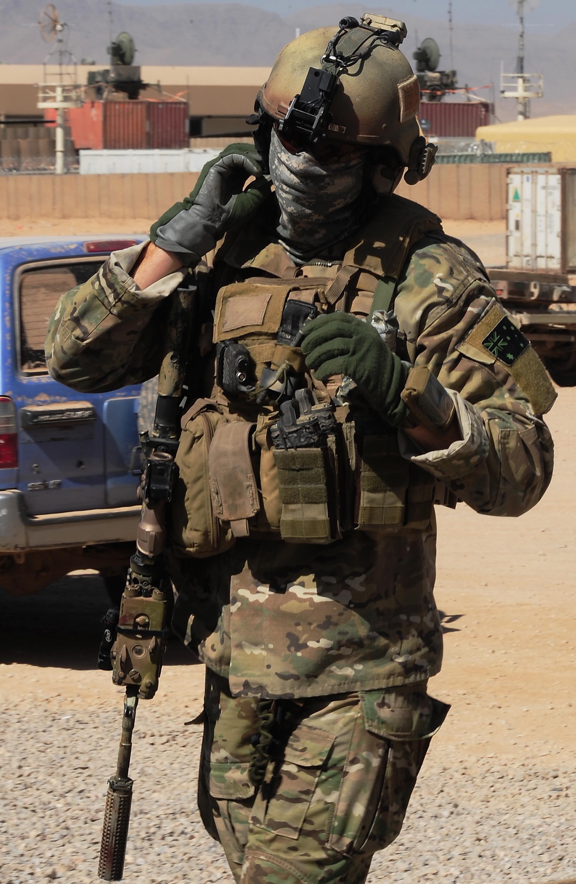 Soldier in combat gear