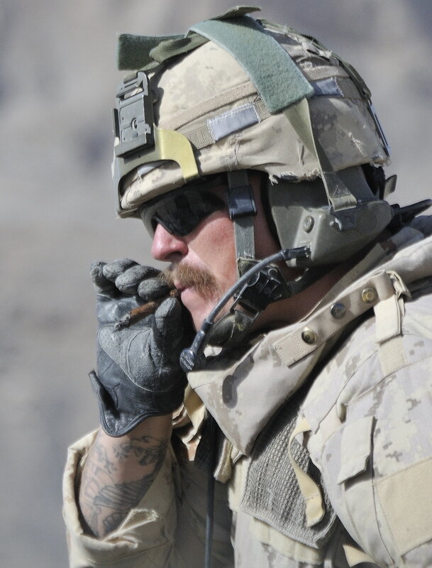 Soldier in combat gear