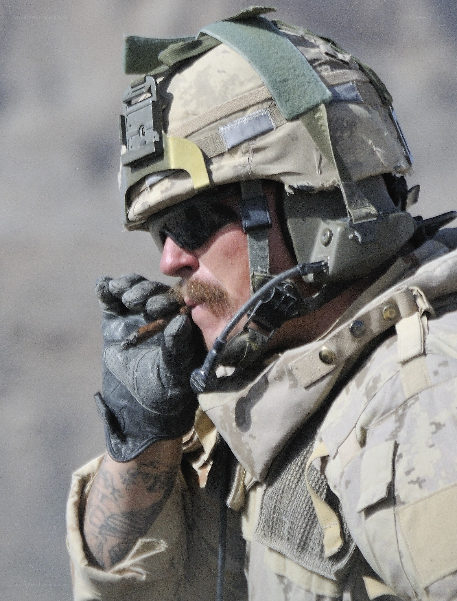 Soldier in combat gear