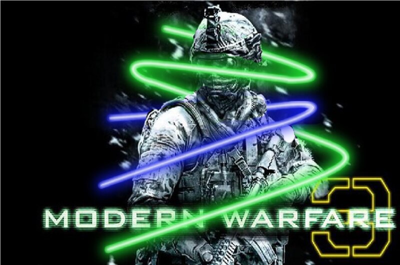 Soldier in Combat Gear — Black, Dramatic, Night, Digital Art, Neon Lines