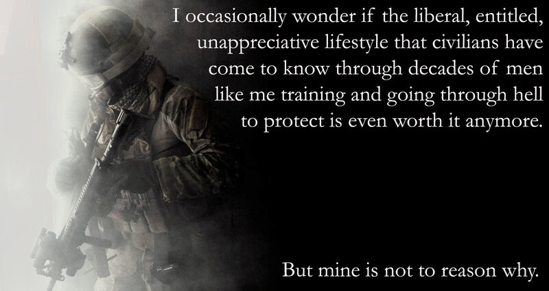 Soldier in Combat Gear — Black, Dramatic