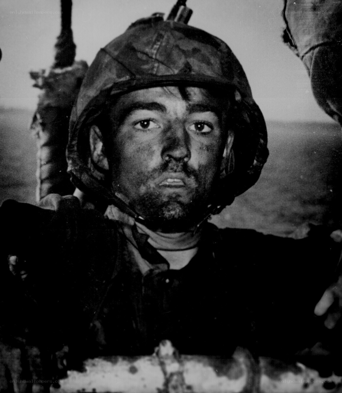 soldier in combat helmet