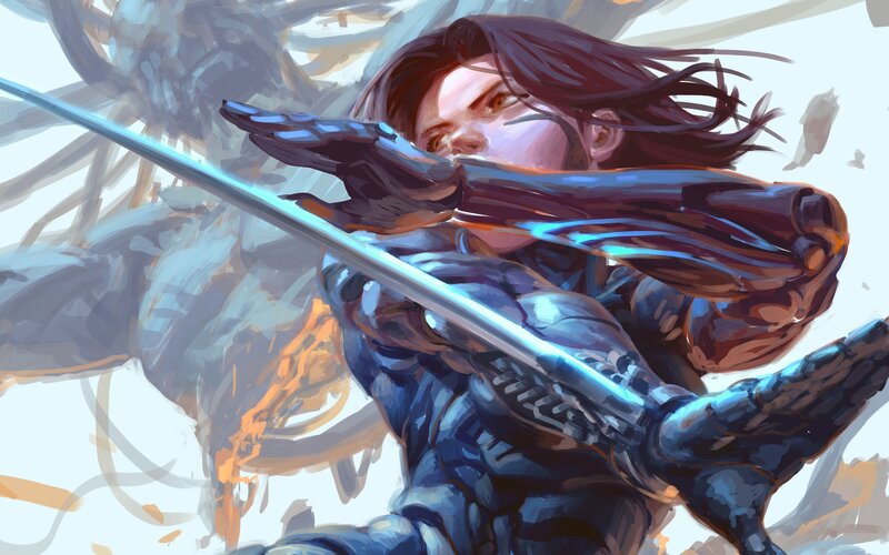 Soldier in Combat Suit — Blue, Intense