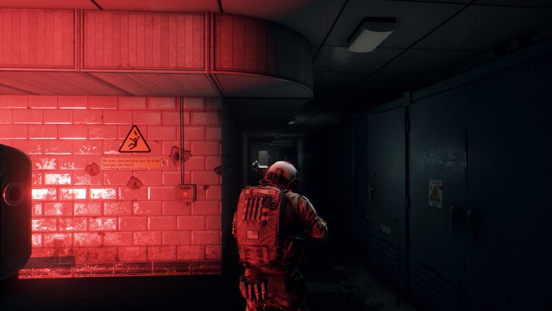 Soldier in Corridor — Red