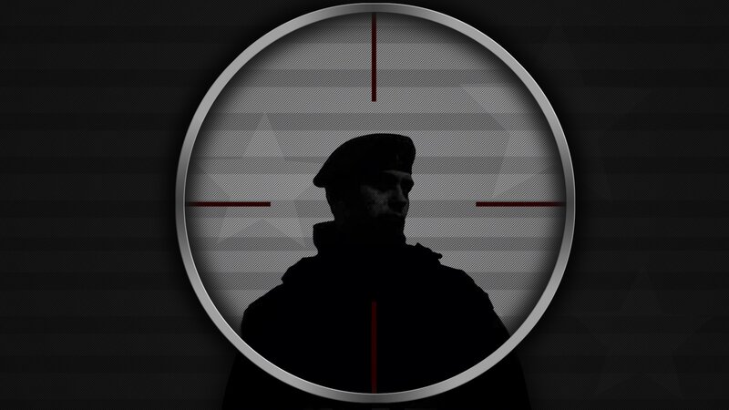 soldier in crosshairs