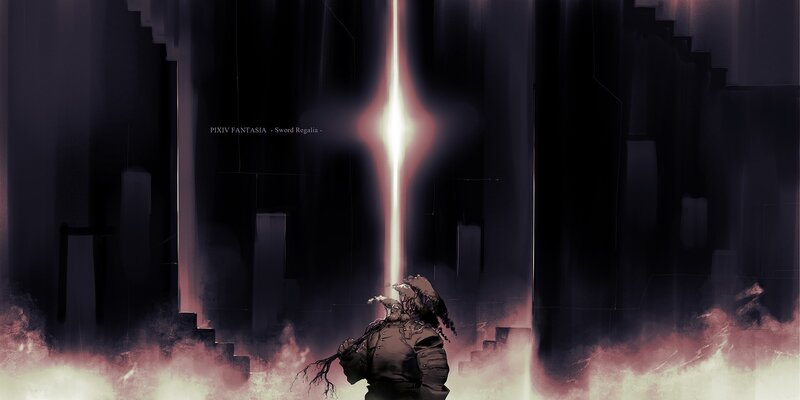 Soldier in Dark Armor — Black, Dramatic, Night, Digital Art, Sword