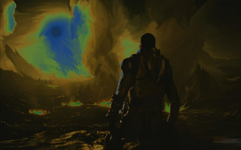 Soldier in Dark Armor — Black, Dramatic