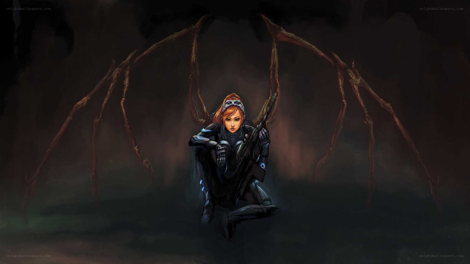 soldier in dark cave