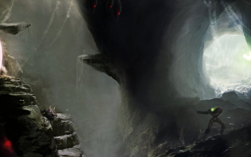 Soldier in Dark Cave — Gray