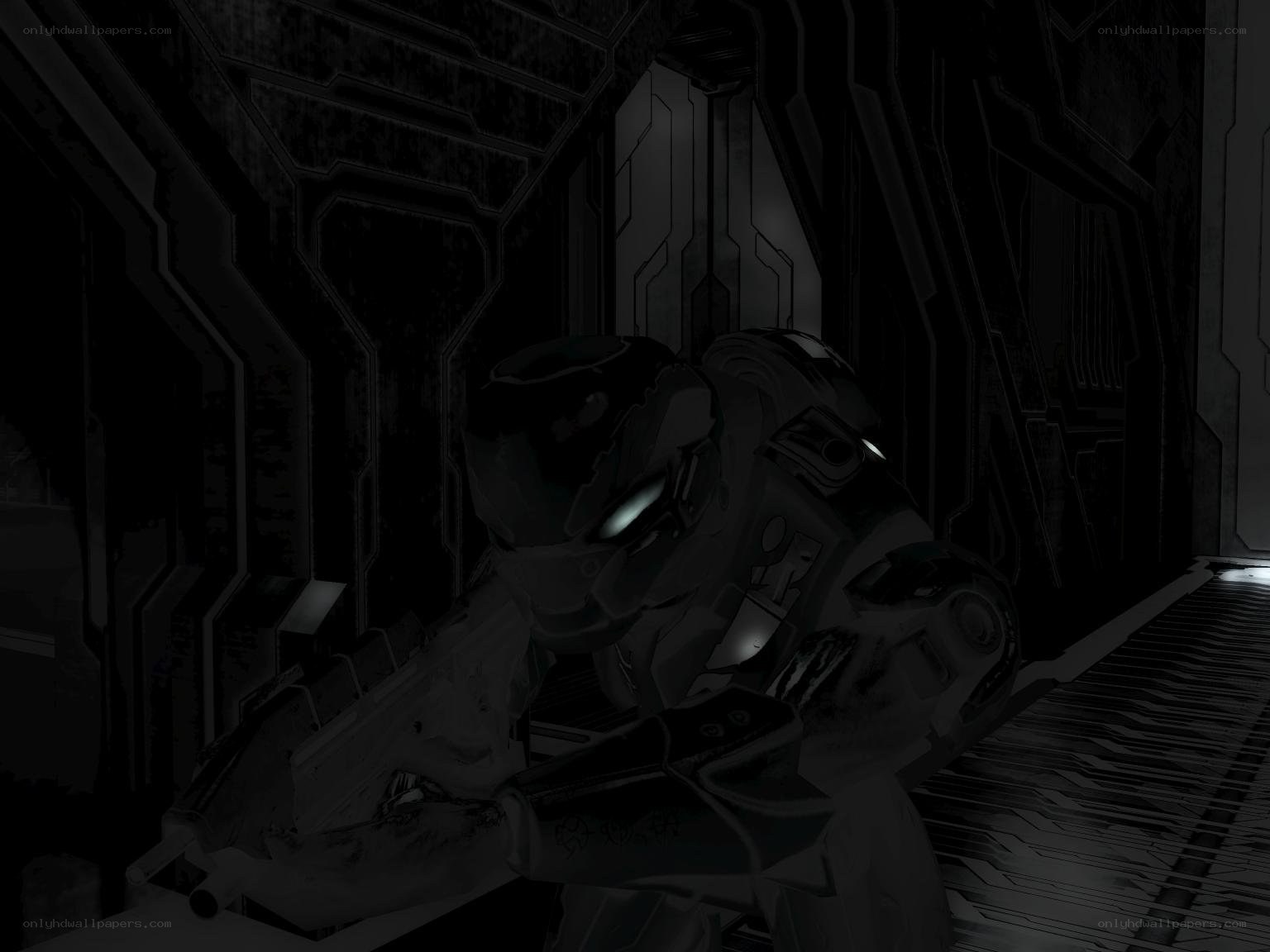 soldier in dark corridor