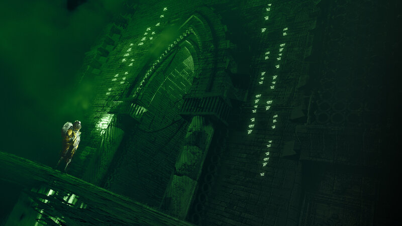 Soldier in Dark Corridor — Green