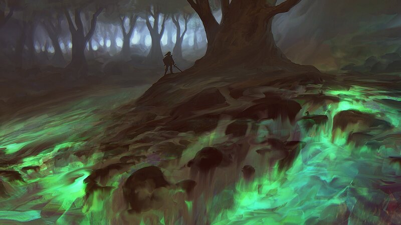 Soldier in Dark Forest — Green, Night