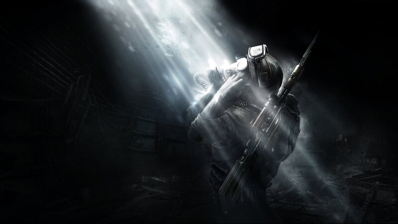 soldier in dark tunnel