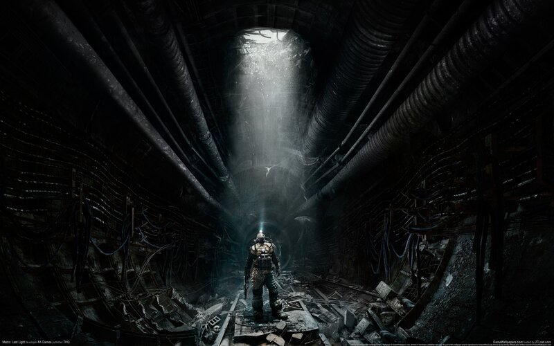 Soldier in Dark Tunnel — Black, Dark, Dramatic