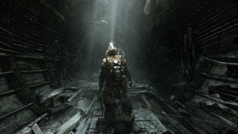 soldier in dark tunnel