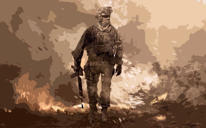 Soldier in Desert Gear — Brown, Dramatic