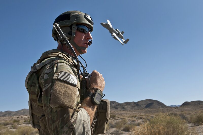 Soldier in Desert — Green, Dramatic
