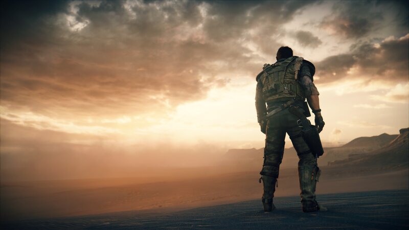 Soldier in Desert — Orange, Dramatic, Sunset, 3d Render