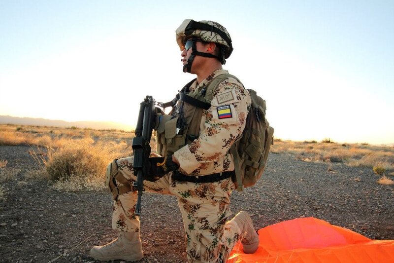 Soldier in Desert Uniform — Tan, Dramatic