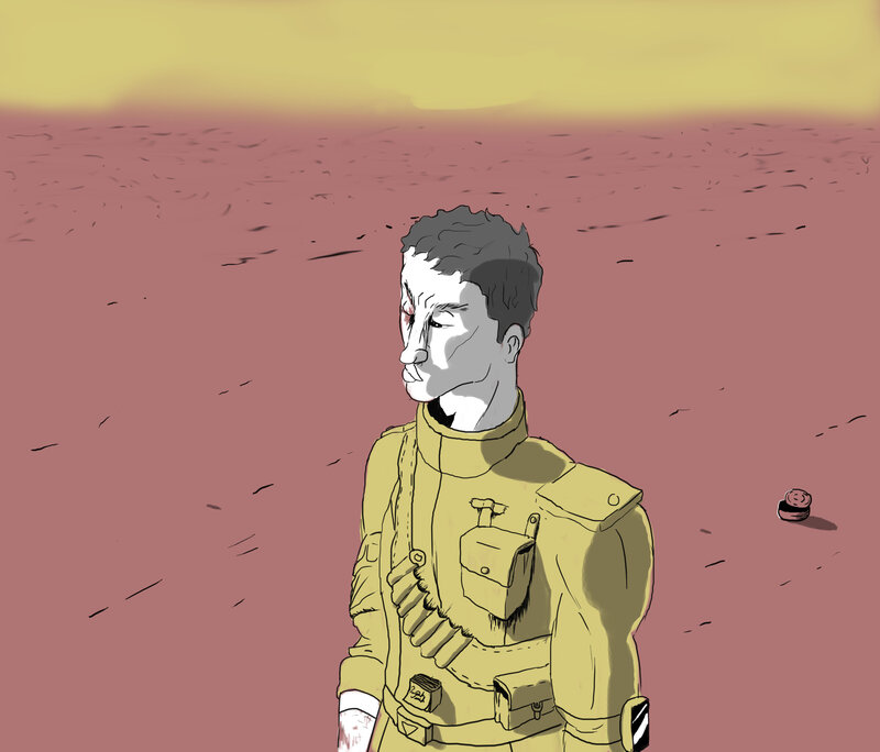 Soldier in Desert — Yellow