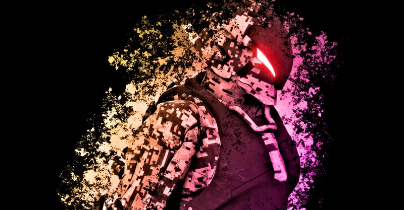 Soldier in Digital Camouflage