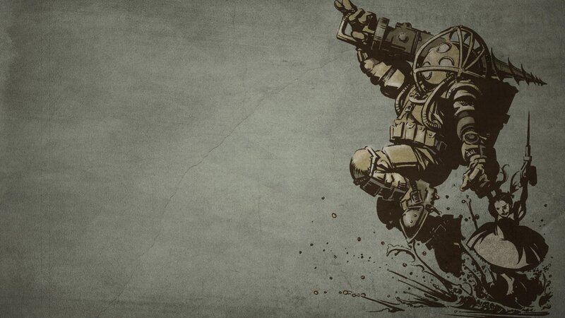 Soldier in Diving Suit — Gray, Dramatic, Illustration
