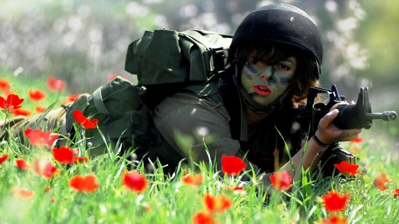 Soldier in Field with Rifle — Red
