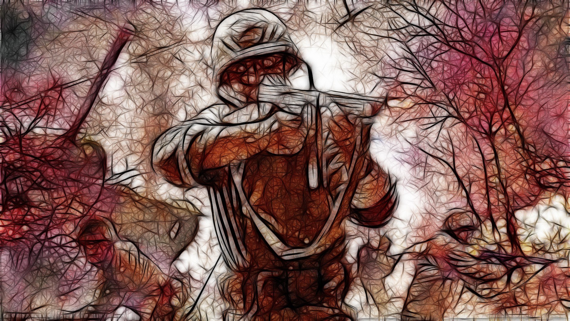 soldier in forest artwork