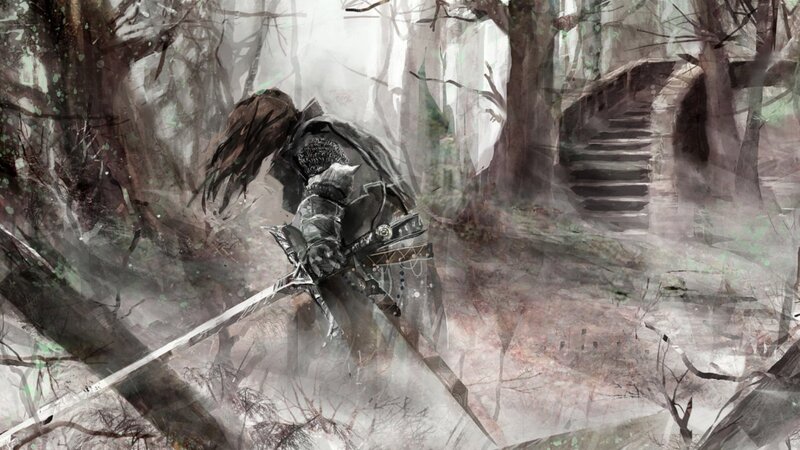Soldier in Forest — Gray, Dramatic