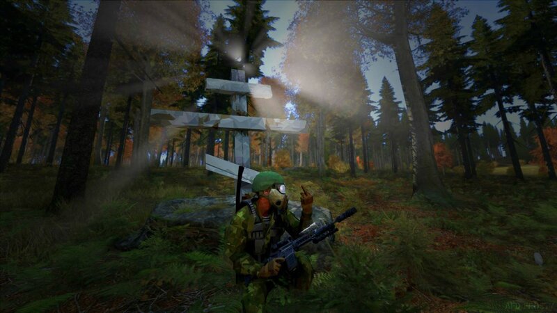 Soldier in Forest — Green, Tense, Autumn