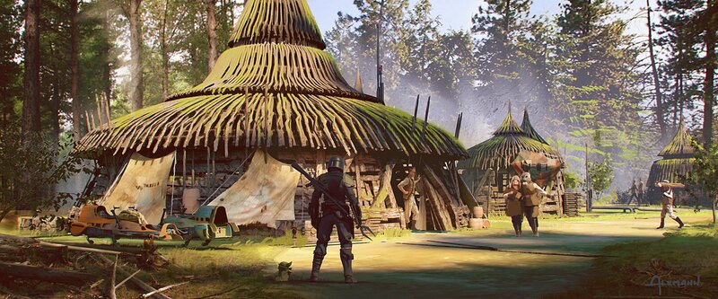 Soldier in Forest Village — Green, Serene