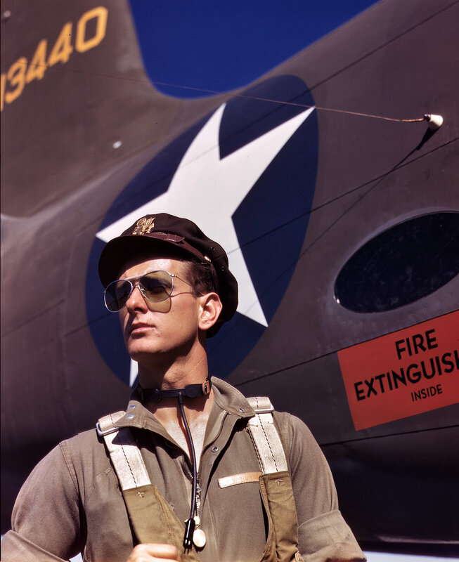 Soldier in front of aircraft
