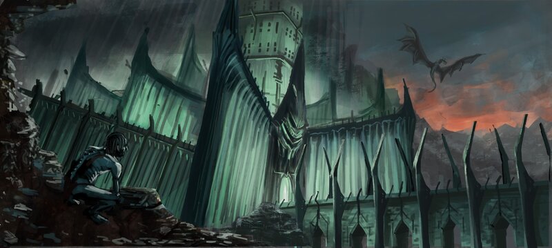 Soldier in Front of Castle