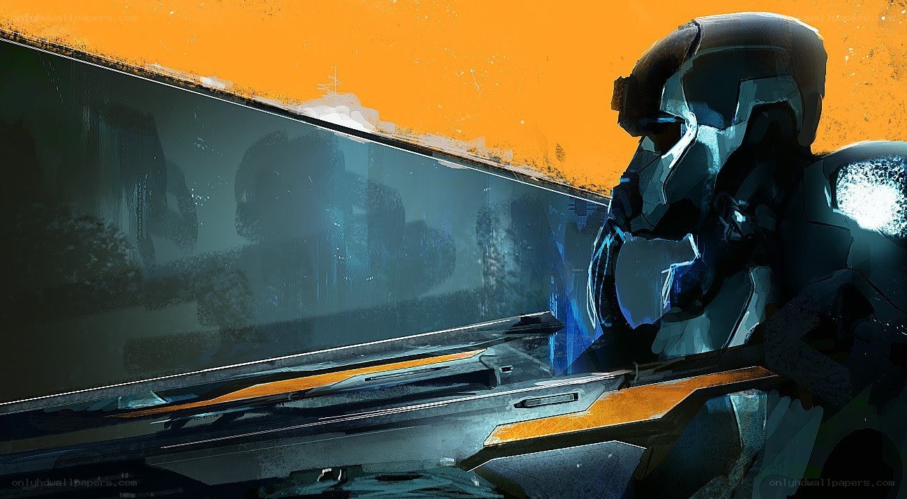 soldier in futuristic armor