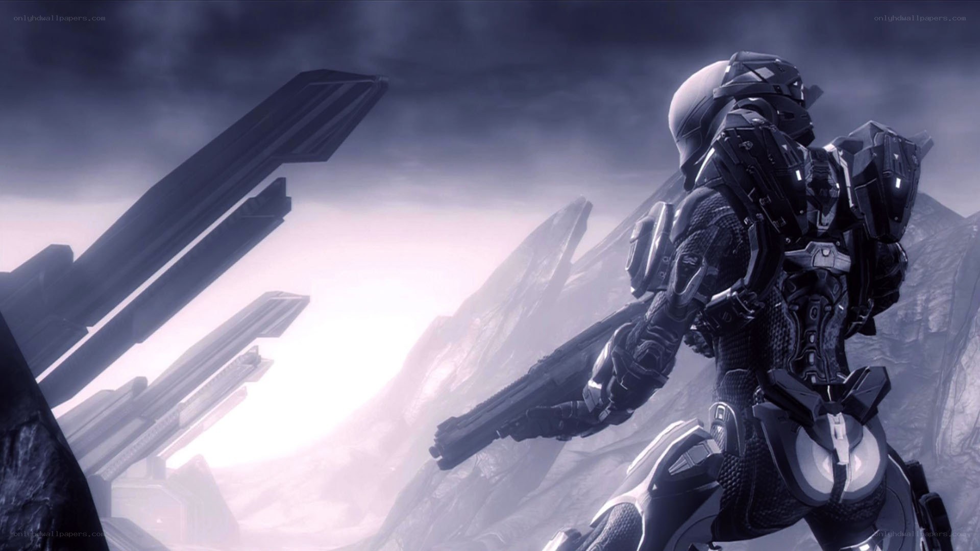 soldier in futuristic armor