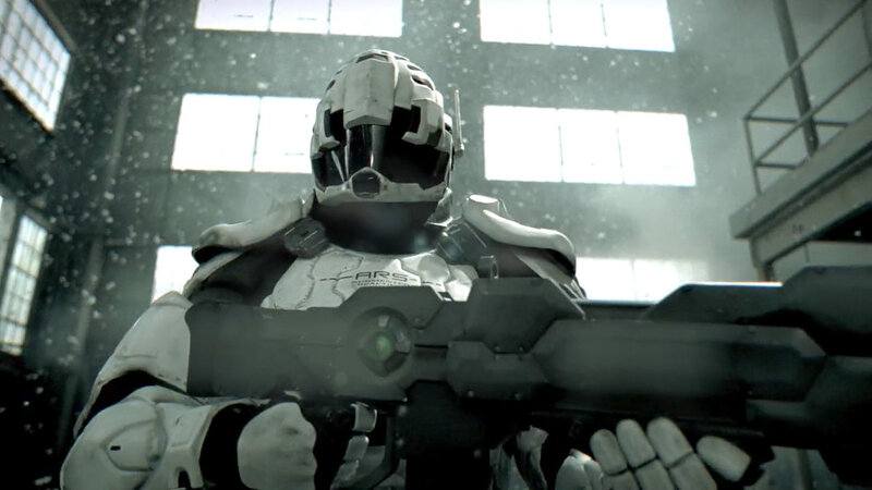 soldier in futuristic armor