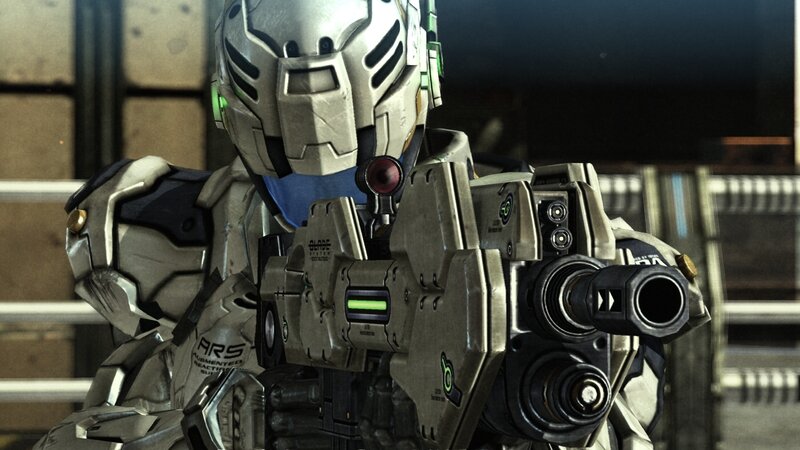soldier in futuristic armor