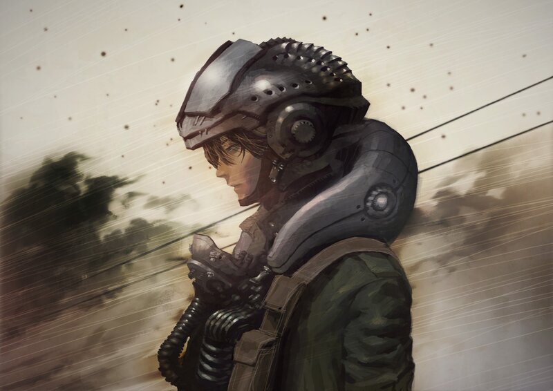 soldier in futuristic armor