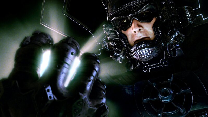 soldier in futuristic armor
