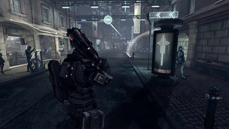 Soldier in Futuristic Armor — Black, Dark, Tense