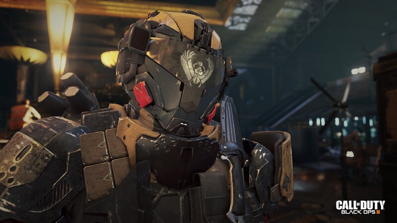 Soldier in Futuristic Armor — Black, Dramatic, Night, 3d Render, Helmet