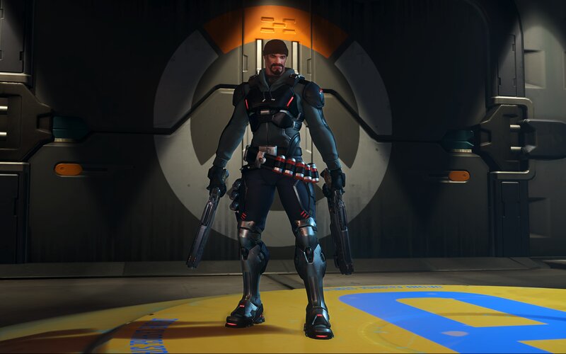 Soldier in Futuristic Armor — Black, Serious