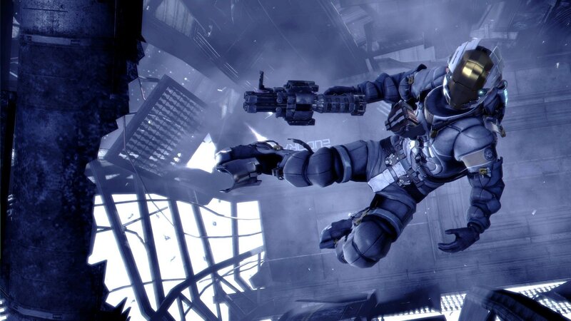 Soldier in Futuristic Armor — Blue, Dramatic, 3d Render, Gun