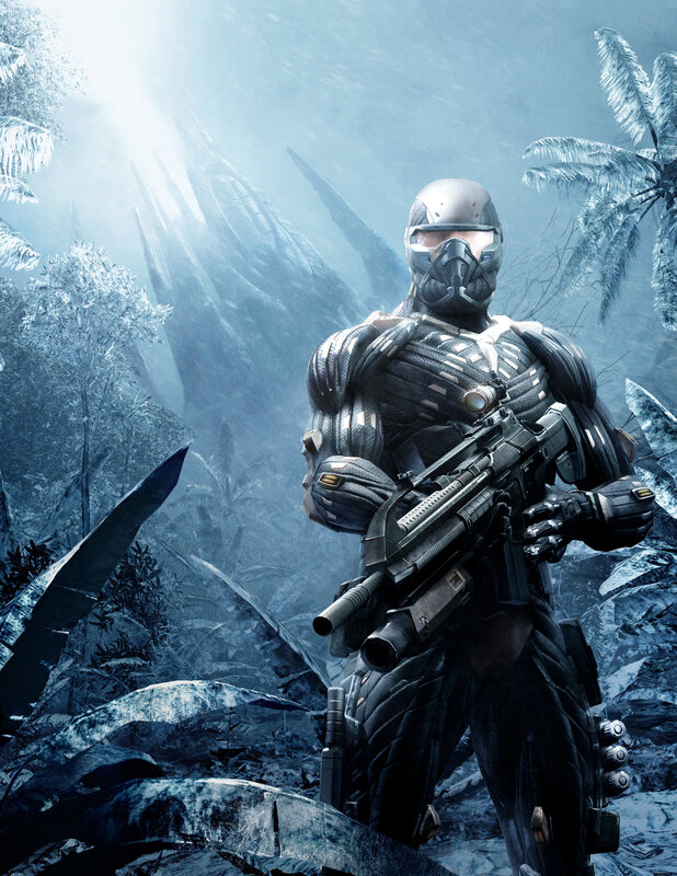 Soldier in Futuristic Armor — Blue, Dramatic, Digital Art, Rifle