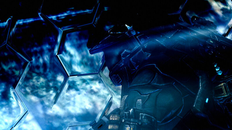 Soldier in Futuristic Armor — Blue, Dramatic, Night, Digital Art