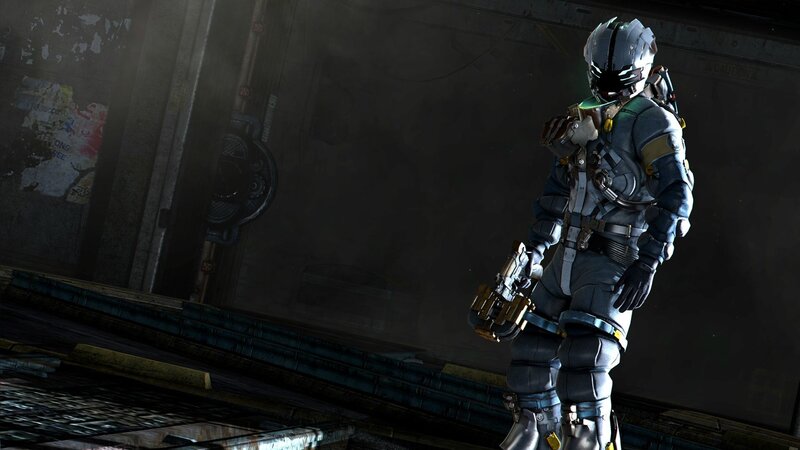 Soldier in Futuristic Armor — Gray, Dark, Tense