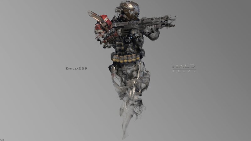 Soldier in Futuristic Armor — Gray, Dramatic, 3d Render, Gun