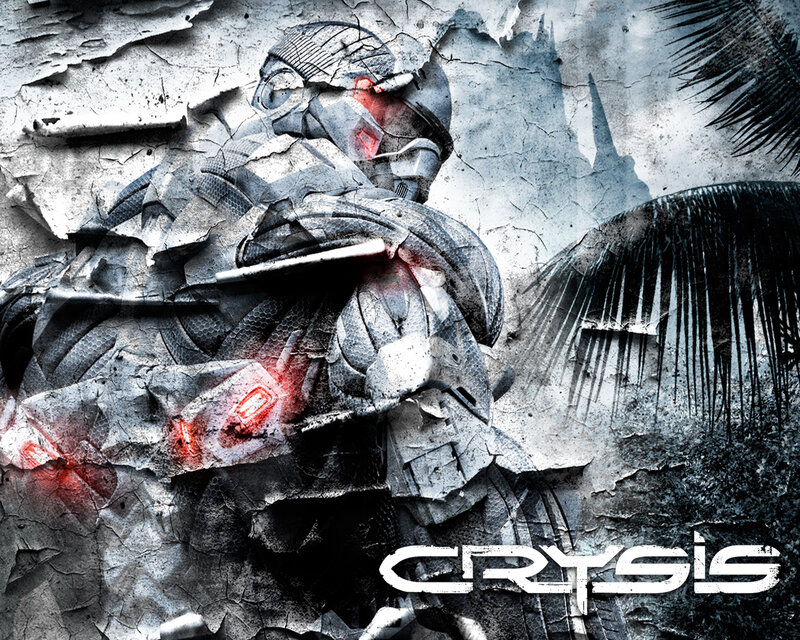 Soldier in Futuristic Armor — Gray, Dramatic, Digital Art, Palm Tree, Cracked Wall